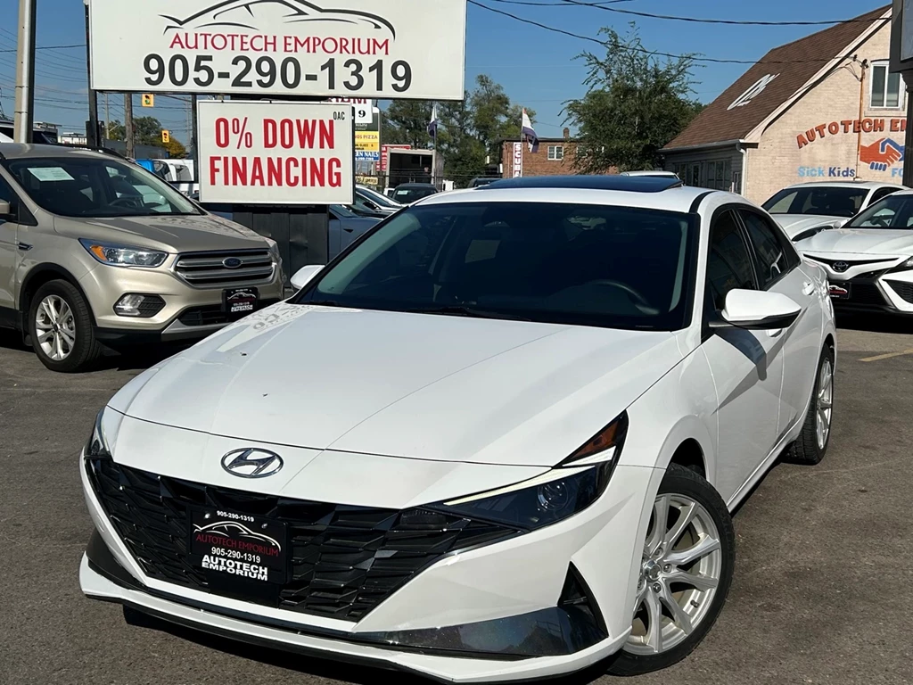 Used 2023 Hyundai ELANTRA LUXURY PEARL WHITE | LEATHER | SUNROOF 
