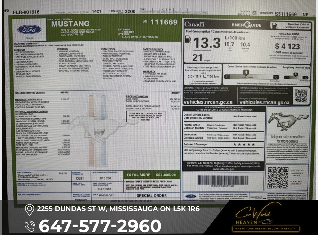Used 2025 Ford MUSTANG GT Premium