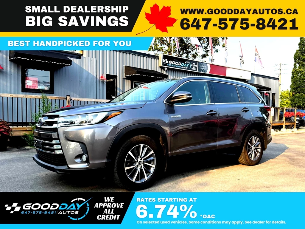 Used 2019 Toyota HIGHLANDER HYBRID XLE AWD LOADED NO ACCIDENT WIN 