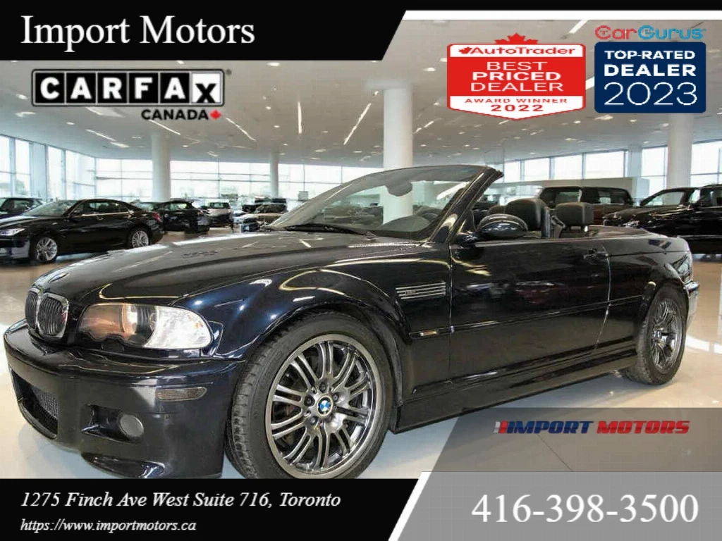 Used 2002 BMW 3 SERIES M3 CONVERTIBLE AMAZING CONDITION. CAN 