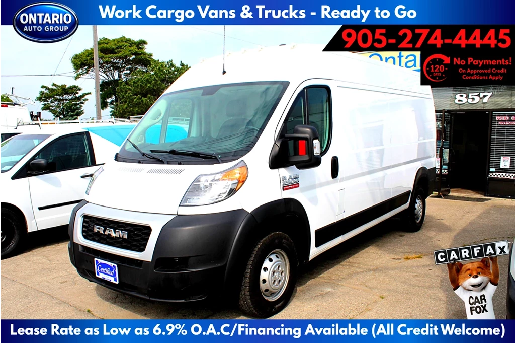 Used 2019 RAM PROMASTER 2500 W/159 WB, HIGH ROOF, BACKUP 