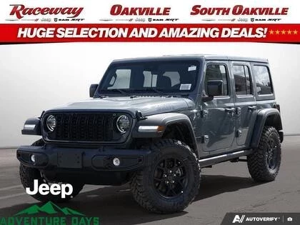 New 2025 Jeep WRANGLER 4DR WILLYS CARPLAY HARD TOP HITCH RECEIVER