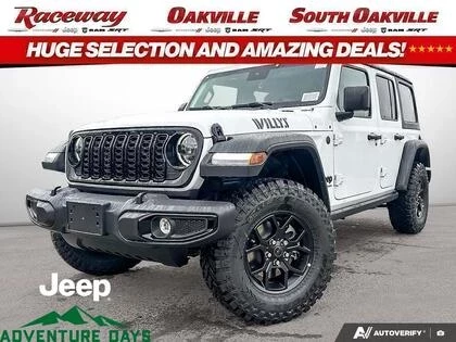 New 2025 Jeep WRANGLER 4DR WILLYS CARPLAY HARD TOP HITCH RECEIVER