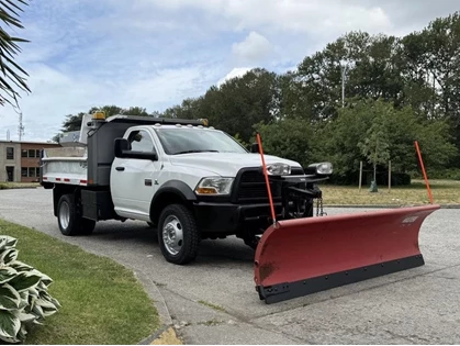 Used 2012 Dodge RAM 5500 Regular Cab Cummins Diesel 4WD Dump Box with Western Plow and Sander