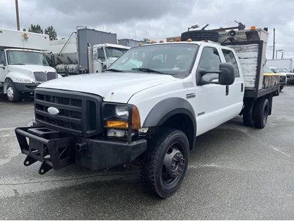 Used 2007 Ford F-450 SD Crew Cab 10 Foot Flat Deck 4WD Diesel
