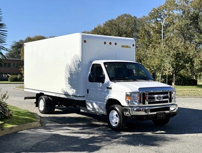 Used 2019 Ford E450 Super Duty 16-Foot Cube Van with Loading Ramp