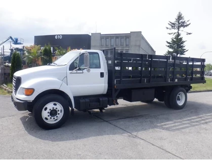 Used 2001 Ford F-650 18 Foot Flat Deck Diesel Air Brakes
