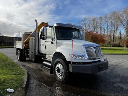 Used 2013 International 4300 DuraStar Dump Truck With Crane Air Brakes Diesel