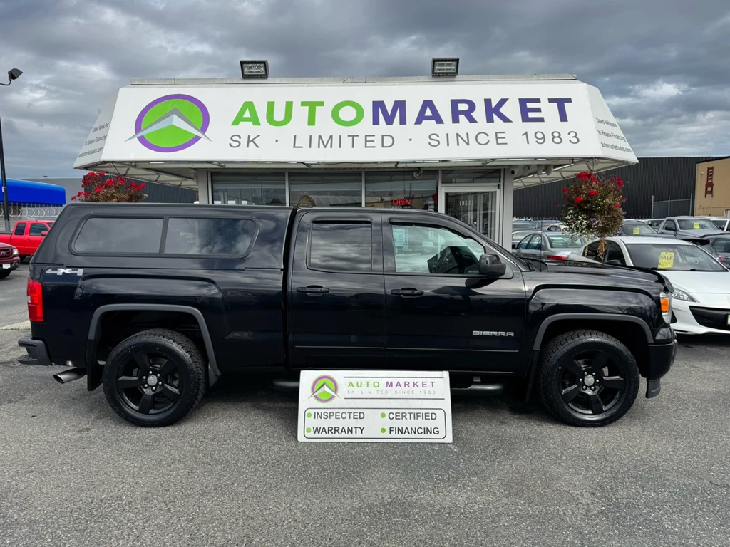 Used 2015 GMC SIERRA 1500 CREW CAB 4X4 CANOPY! NEW TIRES! INSPECTED & A WARRANTY TOO!