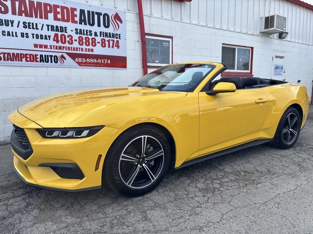 Used 2024 Ford MUSTANG ECOBOOST CONVERTIBLE 2.3L YELLOW SPLASH 